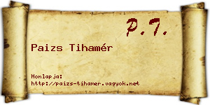 Paizs Tihamér névjegykártya